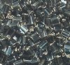 50g 5x4x2mm Black Diamond Silver Lined Tile Beads